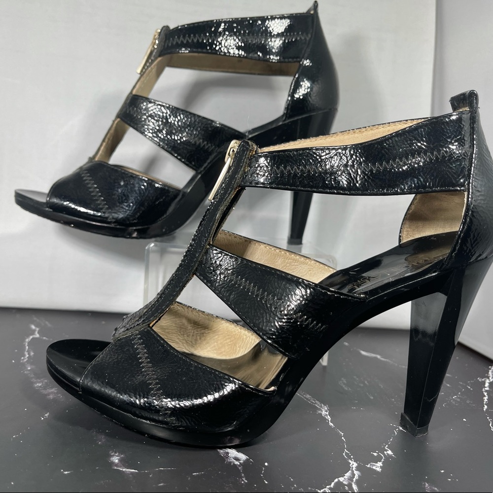 Michael Kors Black Leather Heels Sz 8M